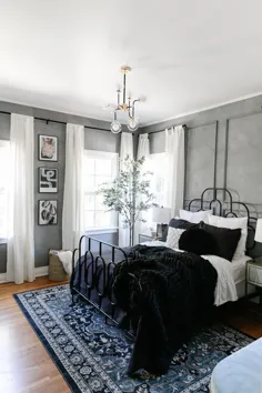الهامات اتاق خواب ایده های رنگی اتاق خواب مودی خاکستری اتاق خواب آپارتمان پاریس
