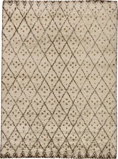 فرش پشمی دستباف و بژ و قهوه ای مدرن مراکشی N11381 توسط DLB
