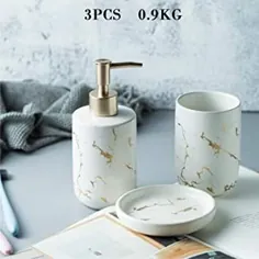 GOMESME - لوازم جانبی حمام سنگ مرمر مصنوعی وسایل لوازم خانگی بطری فنجان شستشوی دهان مسواک حمام مقالات