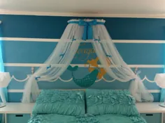 سایبان Princess Bed سایبان CrOwN تختخواب کودک با پرده SaLe |  اتسی