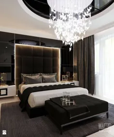 REZYDENCJA POD PŁOCKIEM sypialnia - niarednia kolorowa sypialnia małżeńska، styl glamour - مفهوم zdjęcie od MAJER