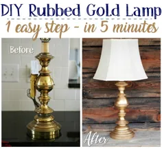 DIY Rubbed Gold Thrift Store Lamp Makeover Rub 'n Buff آموزش - جمع شده در آشپزخانه