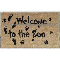 خوش آمدید به باغ وحش w چاپ پنجه خنده دار درب کودک مرحله زیبا |  اتسی