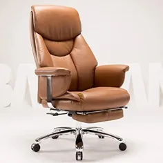 صندلی WYL Wrappped Leather Manager ، صندلی اجرایی راحت برای پوست ، عملکرد خوابیده / پدال پا بیرون آور ، جاذبه باربر بالا (رنگ: قهوه ای)