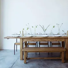 میز مزرعه چوب بازیابی شده با الهام از فرانسوی