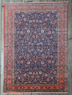 فرش ایرانی عتیقه آبی 8'3x12'2 |  اتسی
