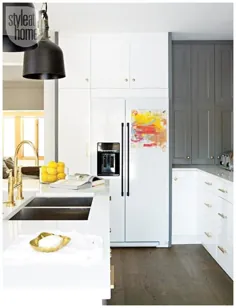 ایده های طراحی کابینت آشپزخانه دو رنگ ایکیا