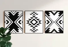3 قطعه دیوار هنری قابل چاپ دیوار هنری مینیمالیست گالری دیوار |  اتسی