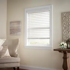 مجموعه تزیینات خانگی تاریک اتاق بدون سیم سفید 2.5 اینچ. پرده چوبی مصنوعی ممتاز برای پنجره - 35 اینچ W x 64 اینچ L-10793478361892 - انبار خانه