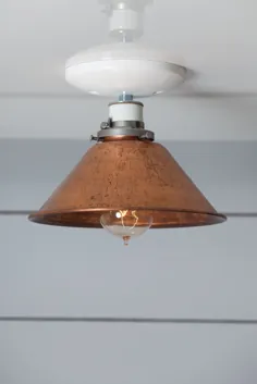 لامپ سایه فلزی مس - لامپ نیمه شستشوی فلزی
