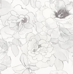 کاغذ دیواری قابل جدا شدن از پوست سیاه و سفید و استیک گل زیبا جزئیات ظریف اچ UV UV