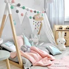 Kleines Kinderzimmer؟  Tipi Bett ist Die Lösung!