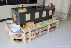 آشپزخانه کودکان DIY مونته سوری ما - قسمت 1: قفسه ها ، محل کار و سینک ظرفشویی ⋆ OURMONTESSORIWAY