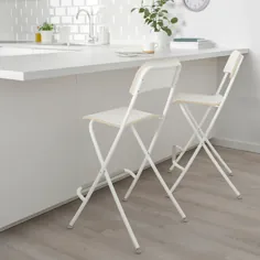 چهارپایه نوار FRANKLIN با پشتی ، تاشو ، سفید ، سفید ، آزمایش شده برای: 220 پوند - IKEA