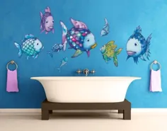 مجموعه برچسب Wandtattoo Kinderzimmer Der Regenbogenfisch - Unterwasserparadies