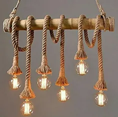 طناب روشنایی لوستر بامبوی روستایی طناب به سبک پرنعمت |  اتسی