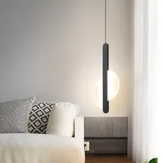 چراغ های آویز LED مدرن برای اتاق ناهار خوری نوار بالین دکور خانه چراغ های آویز دکو سفید / سیاه رنگ