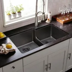 سینک ظرفشویی آشپزخانه دو لگن Elkay Quartz Classic 33 "L x 21" W |  Wayfair.ca