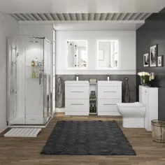 Patello Shower Suite: White 1400mm مستقل دوقلوی توالت واحد