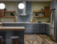 آشپزخانه مدرن میانه قرن - کابینت های کریستالی