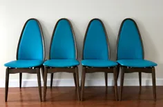 صندلی های تاشو مدرن mcn Vintage Mid قرن از 4 گزینه محلی فقط مبلمان چرم مصنوعی ناهار خوری یا صندلی های گاه به گاه