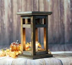 Rustic Wood Candle Lantern فانوس عروسی فانوس روستایی |  اتسی