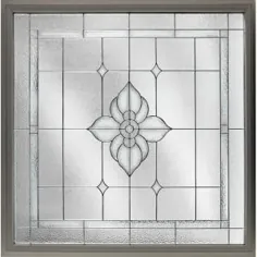 Hy-Lite 47.5 اینچ x 47.5 اینچ شیشه تزئینی شیشه گلدان وینیل ثابت شیشه ای ، نیکل دهی به نیکل در Driftwood-DF4848SFPEDWV1500STNIK - انبار خانه