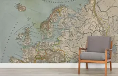 نقشه عتیقه اروپا کاغذ دیواری نقاشی دیواری |  هوویا انگلستان