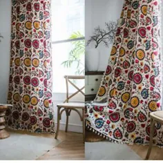 پرده پرده Boho Curtain اتاق نشیمن اتاق خواب پرده پنجره برای چاپ قومی |  eBay