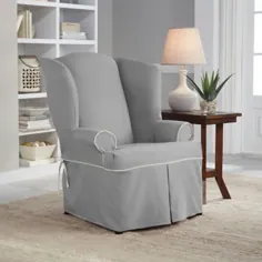 صندلی برقی کامل Perfect Fit® Classic Twill Wingback |  حمام تختخواب و فراتر از آن