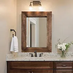 آینه دیواری چوبی روستایی برای حمام ، آینه قاب دار چوبی 24 "x 32" آینه حمام ، آویز عمودی یا افقی ، قهوه ای - لوازم جانبی ، خانه شما برای تزئین دیوار!