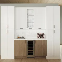 Hampton Bay Designer Series Melvern مونتاژ شده 30x42x12 اینچ. کابینت آشپزخانه دیواری با درهای شیشه ای در رنگ سفید-WGD3042-MLWH - انبار خانه