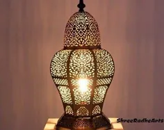 چراغ طبقه لامپ آباژور مراکشی فانوس خانگی بازی تماشایی لامپ های سبک