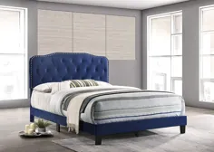 بستر مبلمان با بهترین کیفیت ، کامل ، آبی تیره