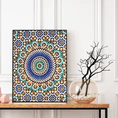مجموعه 2 کاشی مراکشی قابل چاپ با الگو الگو مراکش |  اتسی