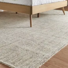 فرش Mercury Row® دست ساز بافته شده راه راه و پشم فرش منطقه بژ