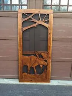 درب صفحه چوبی خانه فارستیک Rustic.