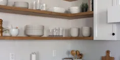 قفسه های گوشه ای شناور DIY در آشپزخانه - طراحی ساده