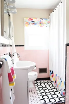 کاشی حمام کاشی صورتی - خانه T MOORE |  ایده های تزئینی ، DIY و مقرون به صرفه