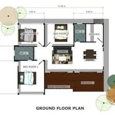 نقشه ساخت خانه کلبه ای کابین دار طبقه کوچک خانه مدرن نقشه 3 اتاق خواب و 2 اتاق حمام با پرونده CAD AUTO