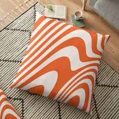 بالش کف "Deep Orange Zebra Grooves Abstract Pattern Art" توسط الگو