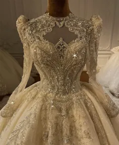 لباس عروس کار مهره دار خیره کننده