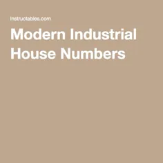 شماره های مدرن خانه صنعتی