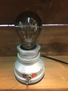 لامپ لوله رومیزی مروارید |  rustyrelicsvintage