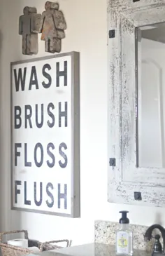 تابلوی چوبی قاب دار Fush Flush Flush برای حمام بشویید |  اتسی