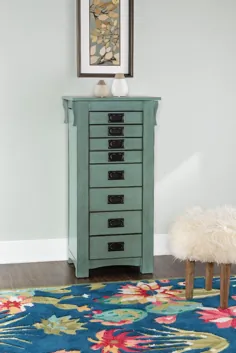 Tea Armoire Jeweraly Ziva in Teal - Powell D1155J18T