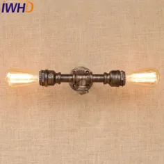 62.4 دلار آمریکا 20٪ تخفیف | Loft Style Retro Water Pipe Lamp Industrial LED Edison Wall Sconce Switch Vintage Wall Light Lighting Indoor Lamparas | دیوار ادیسون دیوار | دیوار اسکناس دیوار - AliExpress