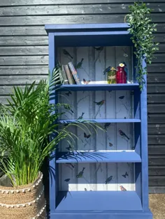 قفسه کتاب نقاشی شده ، چوبی ، آبی ، نقاشی دستی |  eBay