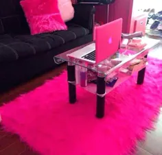 FAUX FUR HOT PINK 4'x5 'AREA RUG