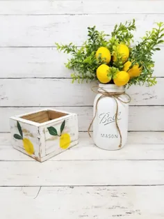 Lemon Centerpiece Lemon آشپزخانه تزئین جعبه گیاهان پرنعمت |  اتسی
